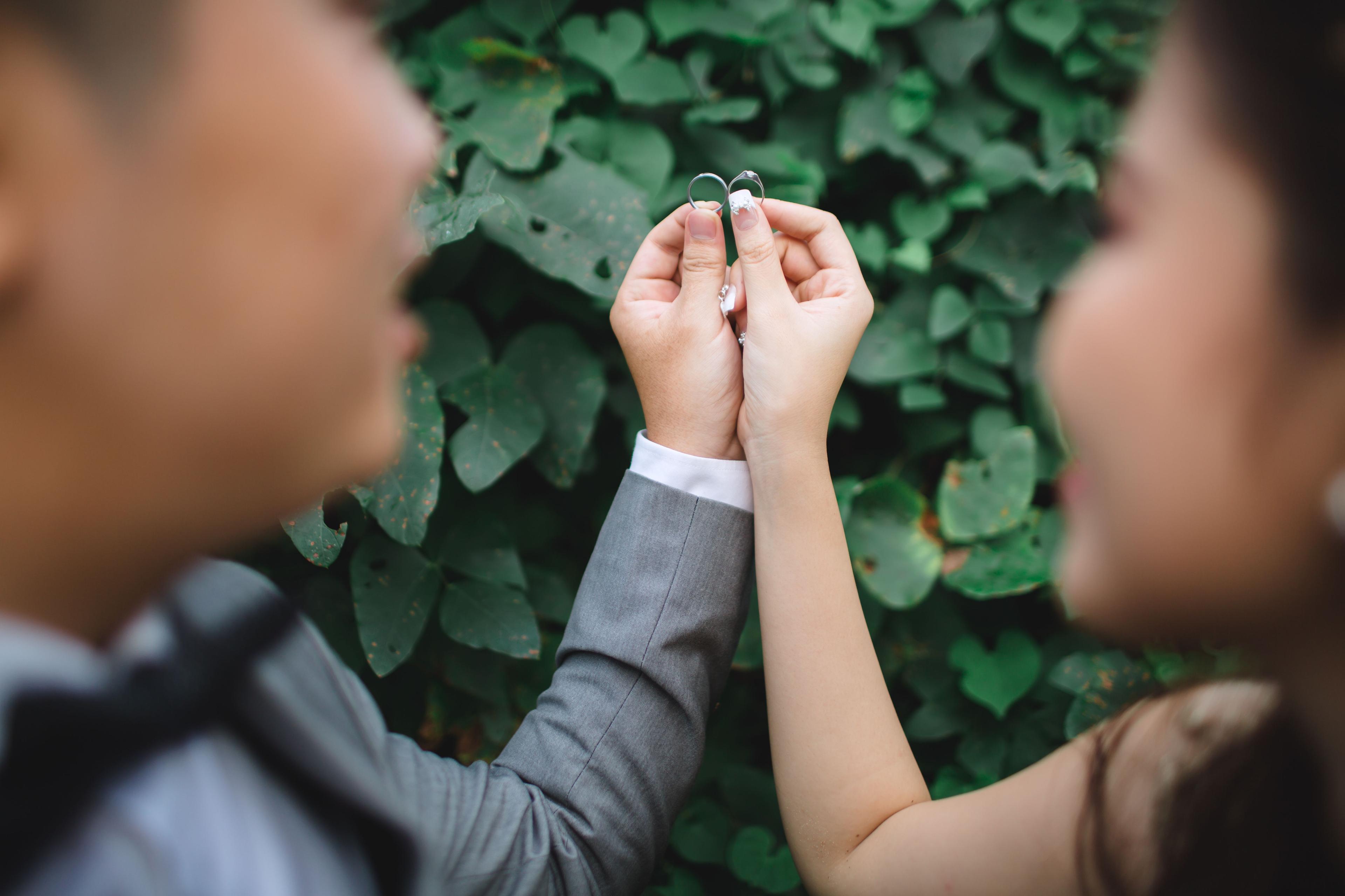 Couple celebrating their wedding day